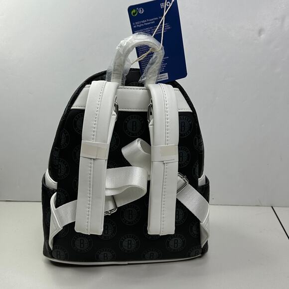 New Loungefly NBA Brooklyn Nets Debossed Mini Backpack Basketball NWT - Picture 4 of 8